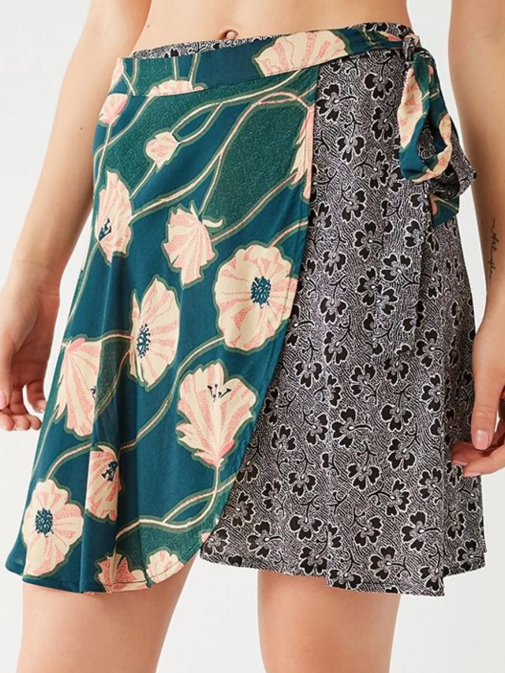 urban outfitters mini wrap skirt